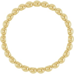 14K Yellow Gold Beaded Stackable Ring Size 9