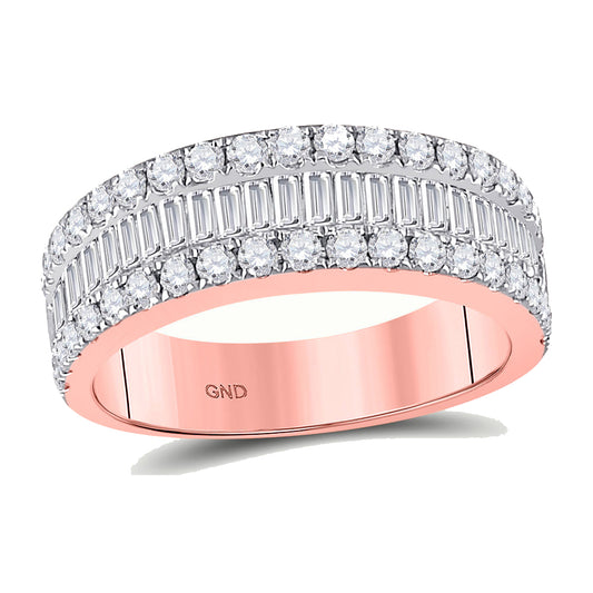 14K Yellow Or Rose Gold  Womens Baguette Diamond Anniversary Ring 1-1/2 Cttw, Womens Size: 5-10