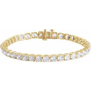 14K Yellow Or White Gold Round 4.25Mm Vs, F+ 12 CTW Lab-Grown Diamond Line 7" Bracelet