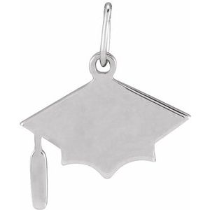 Sterling Silver 14.98 X 12.02 Mm Polished Graduation Cap Pendant