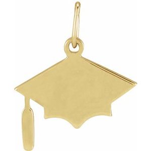 14K Yellow Gold 14.98 X 12.02 Mm Polished Graduation Cap Pendant
