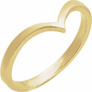 10K Yellow Gold Polished V Ring Size 6