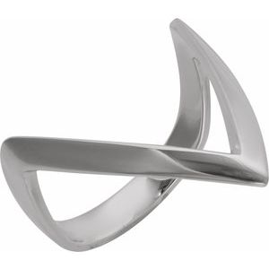 Sterling Silver Polished V Ring Size 6
