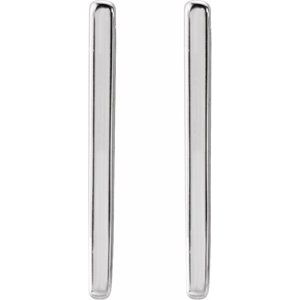 14K White Gold 20 X 11 Mm 1.6 Mm Pair Hinged Polished Geometric Hinged Hoop Earrings