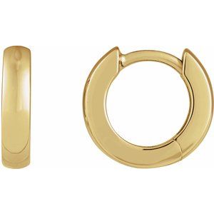 18K Yellow Gold Pair Hinged Earrings, Length: 12 Mm, Thickness: 2.7 Mm