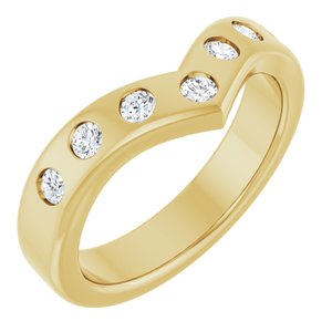 14K Yellow Gold Lab-Grown Diamond Round 2.5 Mm Polished 3/8 Ctw Lab Grown Diamond Contour Band Size 7