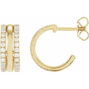 14K Yellow Gold Round 1.3 Mm 1/2 Ctw Natural Diamond Earrings