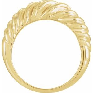 14K Yellow Gold Polished Dome Wrap Ring Size 6