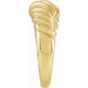 14K Yellow Gold Polished Dome Wrap Ring Size 6