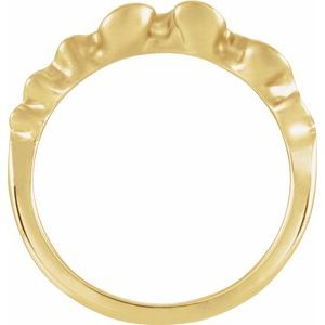 14K Yellow Gold Bead Blast/Polished 5.35 Mm Polished Freeform Ribbon Stackable Ring Size 7