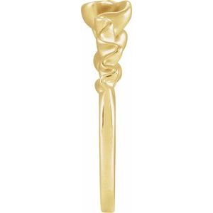 14K Yellow Gold Bead Blast/Polished 5.35 Mm Polished Freeform Ribbon Stackable Ring Size 7