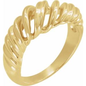 14K Yellow Gold Polished Dome Wrap Ring Size 6