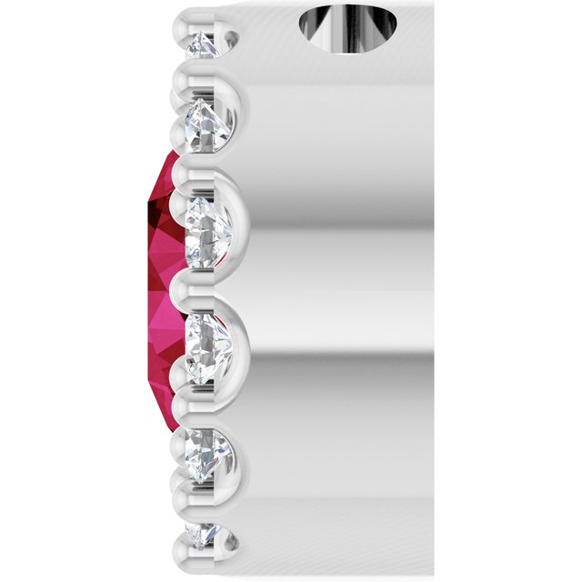 14K Yellow Or White Gold Round 5Mm I1, G-H Polished Lab-Grown Gemstone And 1/10 Ctw Natural Diamond Halo-Style Pendant