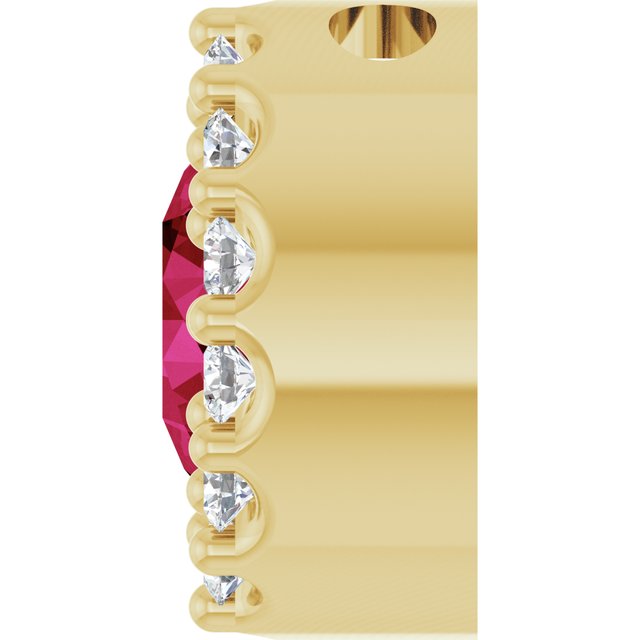 14K Yellow Or White Gold Round 5Mm I1, G-H Polished Lab-Grown Gemstone And 1/10 Ctw Natural Diamond Halo-Style Pendant