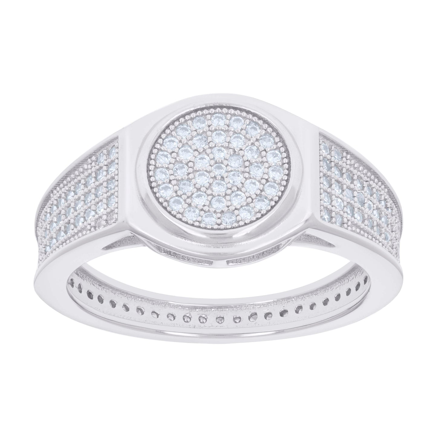 Sterling Silver Men's Cubic-Zirconia Fashion Bridal Anniversary Wedding Engagement Band Ring