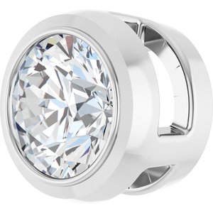 14K White Gold Round 4.4Mm Gh Si1-Si2 1/3 Ct Lab Grown Diamond Bezel-Set Pendant Slide