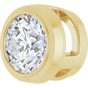 14K Yellow Gold Round 4.4Mm Gh Si1-Si2 1/3 Ct Lab Grown Diamond Bezel-Set Pendant Slide