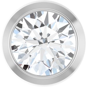 14K White Gold Round 4.4Mm Gh Si1-Si2 1/3 Ct Lab Grown Diamond Bezel-Set Pendant Slide