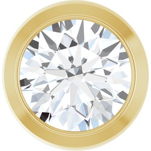14K Yellow Gold Round 4.4Mm Gh Si1-Si2 1/3 Ct Lab Grown Diamond Bezel-Set Pendant Slide