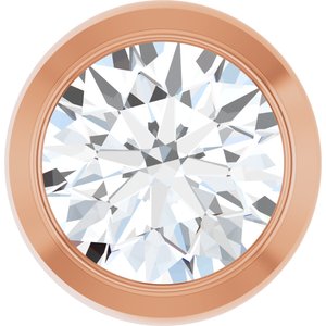 14K Rose Gold Round 4.4Mm Gh Si1-Si2 1/3 Ct Lab Grown Diamond Bezel-Set Pendant Slide