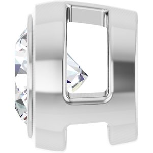 14K White Gold Round 4.4Mm Gh Si1-Si2 1/3 Ct Lab Grown Diamond Bezel-Set Pendant Slide