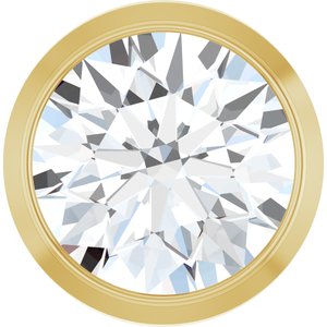 14K Yellow Gold Round 5.2Mm Gh Si1-Si2 1/2 Ct Lab Grown Diamond Bezel-Set Pendant Slide
