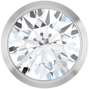 14K White Gold Round 5.2Mm Gh Si1-Si2 1/2 Ct Lab Grown Diamond Bezel-Set Pendant Slide