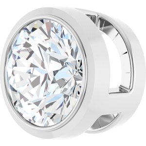 14K White Gold Round 5.2Mm Gh Si1-Si2 1/2 Ct Lab Grown Diamond Bezel-Set Pendant Slide