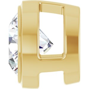 14K Yellow Gold Round 5.2Mm Gh Si1-Si2 1/2 Ct Lab Grown Diamond Bezel-Set Pendant Slide