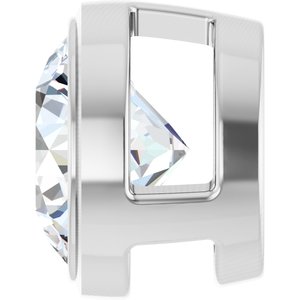 14K White Gold Round 6Mm Gh Si1-Si2 3/4 Ct Lab-Grown Diamond Bezel Pendant Slide