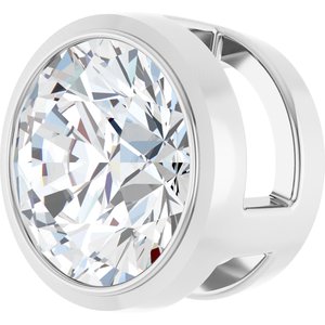 14K White Gold Round 6Mm Gh Si1-Si2 3/4 Ct Lab-Grown Diamond Bezel Pendant Slide