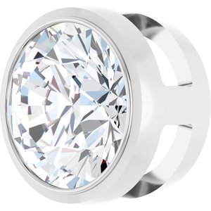 14K White Gold Round 6.5Mm Gh Si1-Si2 1 Ct Lab-Grown Diamond Bezel Pendant Slide