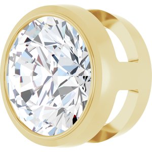 14K Yellow Gold Round 6.5Mm Gh Si1-Si2 1 Ct Lab-Grown Diamond Bezel Pendant Slide