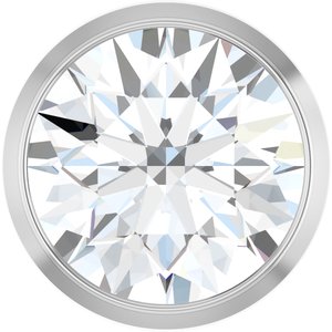 14K White Gold Round 6.5Mm Gh Si1-Si2 1 Ct Lab-Grown Diamond Bezel Pendant Slide