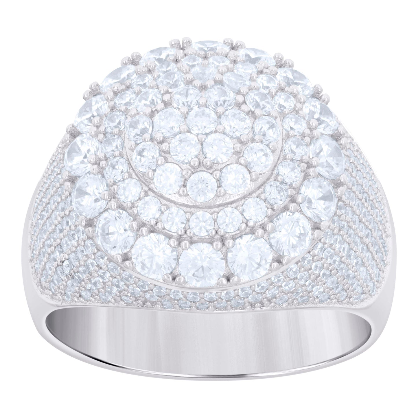 Sterling Silver Men's Cubic-Zirconia Fashion Bridal Anniversary Wedding Engagement Band Ring