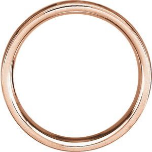 14K Rose Gold 5 Mm Polished Band With Satin Finish Size 7.5
