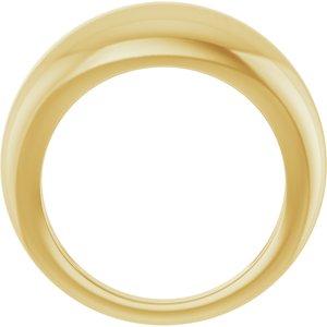 14K Yellow Gold 8 Mm Polished Dome Ring Size 7