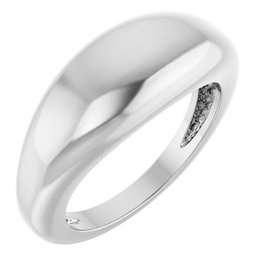 Platinum 8 Mm Polished Dome Ring, Size 7
