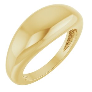 14K Yellow Gold 8 Mm Polished Dome Ring Size 7