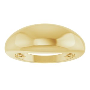 14K Yellow Gold 8 Mm Polished Dome Ring Size 7