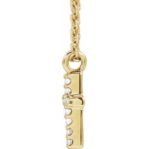 14K Yellow Or White Gold Round .8Mm G-H I1 .03 Ctw Natural Diamond Cross Necklace, Length: 18 In