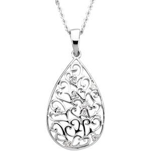 Sterling Silver Round 1.5 Mm  Tear Of Sympathy Necklace, Length: 18 In