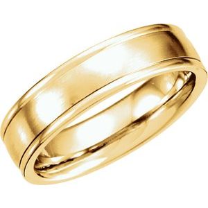 18K Yellow Gold 5 Mm Polished Band With Satin Finish Size 9