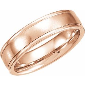 14K Rose Gold 9.5 5 Mm Polished Band With Satin Finish Size 9.5