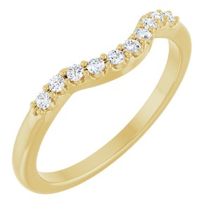 14K Yellow Gold Emerald 8 X 6 Mm Si2-Si3, G-H :: 1/6 Ctw Polished 1/6 Ctw Natural Diamond Matching Band Size 7