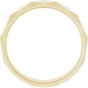 18K Yellow Or White Or Rose Gold Geometric Faceted Flat Band