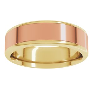 14K Yellow Or White Or Rose Gold Round Edge Flat Band