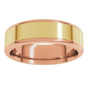 14K Yellow Or White Or Rose Gold Round Edge Flat Band