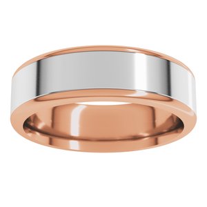 14K Yellow Or White Or Rose Gold Round Edge Flat Band