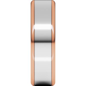 14K Yellow Or White Or Rose Gold Round Edge Flat Band